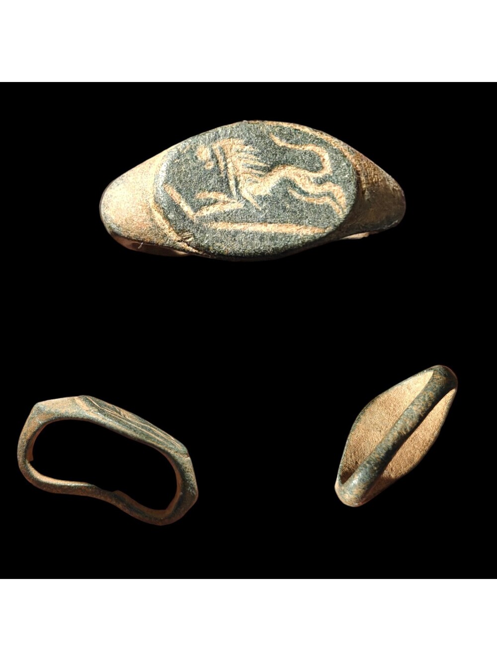 Ancient Roman Greek Egyptian Judaea Ring GENUINE Ornamented Collectible Lion **